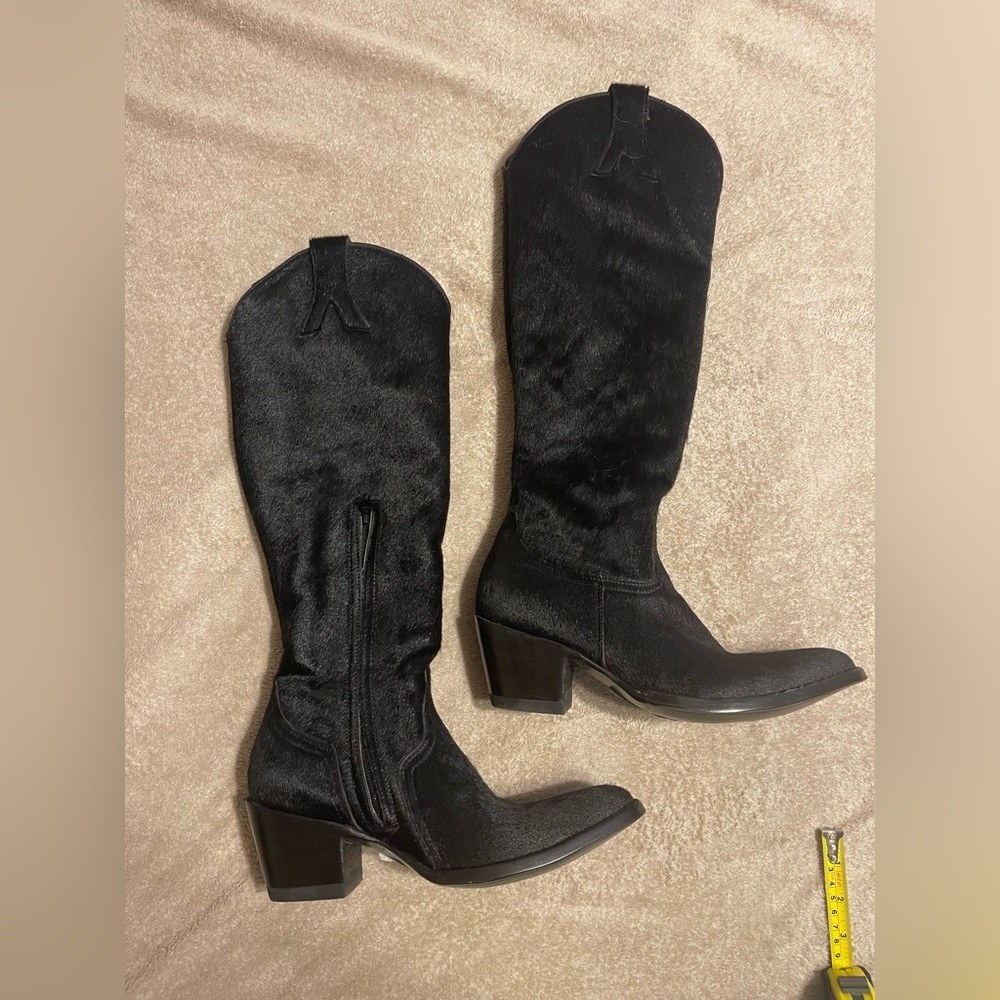 Old Gringo Mayra Hair On Hide Black Knee-High Boots 9 B